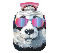 Cute Cartoon Panda Stripe Rainbow hot Water Bottle with Soft Cover, 2L Water Bottle Bag for (Scenario), (Scenario), (Scenario)