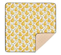 Cute Cartoon Pear Soft Thick Baby Gym & Activity Mat for Floor Non-Toxic Kicking Mat for Babies Infants Toddlers, 50'' x 50''