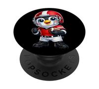 Cute Cartoon Penguin American Football Player PopSockets Adhesive PopGrip