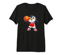 Cute Cartoon Penguin Basketball Player Graphic Design Premium T-Shirt