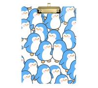 Cute Cartoon Penguin Blue Contractors clipboard Standard Hole for Soccer Truck Driver Size 9 x 12 Gold