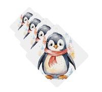 Cute Cartoon Penguin Car Air Fresheners Cards Set of 4 Pieces Personalized Car Fresheners Gifts for Men Women Auto Aromatherapy Tablets Hanging Scented Cards for Wardrobe Bathroom