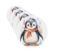 Cute Cartoon Penguin Car Air Fresheners Cards Set of 4 Pieces Personalized Car Fresheners Gifts for Men Women Auto Aromatherapy Tablets Hanging Scented Cards for Wardrobe Bathroom