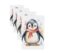 Cute Cartoon Penguin Car Air Fresheners Cards Set of 4 Pieces Personalized Car Fresheners Gifts for Men Women Auto Aromatherapy Tablets Hanging Scented Cards for Wardrobe Bathroom