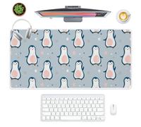 Cute Cartoon Penguin Desk Mat Mouse Mat Gaming with Non-Slip Rubber Base Smooth Face Mouse Pad 80X40 CM Mousemat Desk Accessories for Boys Girls Home Gifts Mousepad XXL for School Home Office Gaming