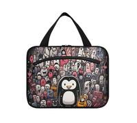 Cute Cartoon Penguin Hanging Travel Toiletry Cosmetic Makeup Bag Large Capacity Foldable Storage Wash Bags for Women Girls Bathroom