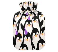 Cute Cartoon Penguin hot Water Bottle with Soft Cover, 1L Warm Water Bottle for Bed for Neck Shoulder Warmer,Neck Shoulder Warmer,compresas calientes para el vientre