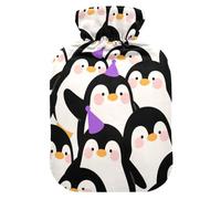 Cute Cartoon Penguin hot Water Bottles with Soft Cover, 2L hot Water Bag for Neck and Shoulder Pain Relief, Hot and Cold Therapies, Bolsa Caliente para Dolores musculares