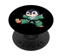 Cute Cartoon Penguin Karate Kids Design PopSockets Adhesive PopGrip