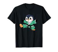 Cute Cartoon Penguin Karate Kids Design T-Shirt