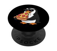 Cute Cartoon Penguin Pizza Lover Design PopSockets Adhesive PopGrip