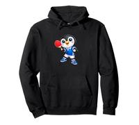 Cute Cartoon Penguin Playing Table Tennis Pullover Hoodie