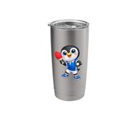 Cute Cartoon Penguin Playing Table Tennis Stainless Steel Insulated Tumbler