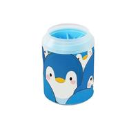 Cute Cartoon Penguin Portable Paw Cleaner with Silicone Brush Soft Pets Grooming Supplies for Small Medium Dogs & Cat Breeds
