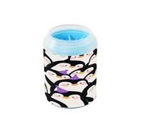 Cute Cartoon Penguin Reusable Pet Foot Paws Washer with Silicone Brush Soft Pets Cleaning Kit for Small Medium Dogs and Cats