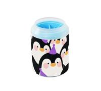 Cute Cartoon Penguin Reusable Pet Paw Cleaner Cup with Silicone Brush Soft Pets Cleaning Kit Suitable for Small, Medium, Large Breed Dogs