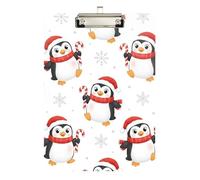 Cute Cartoon Penguins Snowflakes Clipboard Acrylic Decorative Clipboard A4 Standard Size Clip Boards with Low Profile Metal Clip for Women Men Teachers Nurses