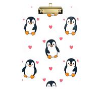 Cute Cartoon Penguins White Clipboard Cute Clipboard Paperboard Chic Design Clipboards with Low Profile Metal Clip for Women Men Teachers Nurses