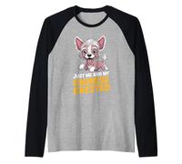 Cute Cartoon Pet Dog Breed Just me and My Chinese Crested Raglan Baseball Tee