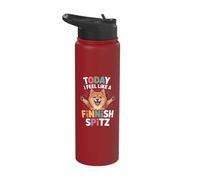 Cute Cartoon Pet Dog Breed Today I Feel Like a Finnish Spitz Stainless Steel Insulated Water Bottle