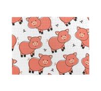 Cute Cartoon Pig,500 Pieces Puzzles for Adults-Wooden Jigsaw Puzzle for Adults Elderly
