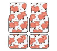 Cute Cartoon Pig,Car Floor Mats Set of 4,Vehicle Floor Rugs Non-Slip Auto Foot Mats Car Accessories