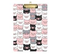 Cute Cartoon Pig Clipboard Fashion Clipboards Paperboard Chic Design Clipboards with Low Profile Metal Clip for Women Men Teachers Nurses