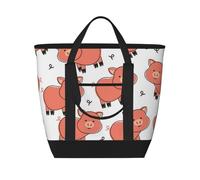 Cute Cartoon Pig,Lunch Bags Large Capacity Insulated Tote Bag For Women Men Work Picnic Travel