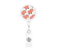 Cute Cartoon Pig, Retractable Badge Holder,Badge Reels Holder with ID Clip Alligator Clip