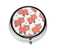 Cute Cartoon PigMeta Pill Box 3 Compartment Medicine Case,Portable Organizer