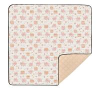 Cute Cartoon Pigs Cakes Pastel Colors Large Non-Slip Baby Play Mat for Indoor Outdoor Water Resistant Padded Baby Mat for Babies Infants Toddlers, 50'' x 50''