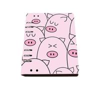 Cute Cartoon Pigs Notebook, Pu Leather A5 Notebooks, Lined Paper Teacher Notebook 180Pages/90Sheets, Note Book A5 for Note Taking, Exercise Books for Office, College Supplies Women Man