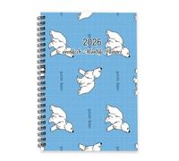Cute Cartoon Polar Bear 2026 Diary A5 To Do List Notebook Planner Daily Ladies Diary 2026 Journal Planner for Homework Week To View Monthly Year with Dotted Line Note Page Slim