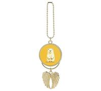 Cute Cartoon Polar Bear Car Pendant, Rear View Mirror Hanging Ornament, Auto Decor for Rearview Mirror, Keychain Golden-Style