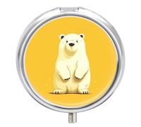 Cute Cartoon Polar Bear Pill Box Pill Case Pill Organizer Medicine Pill Organizer Weekly Pill Organizer Pill Holder Small Pill Case Pill Containers Pill Holder for Purse