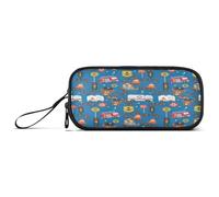 Cute Cartoon Police Bears Pencil Pouch, Large Pencil Case Pouch, Multi Pocket Pencil Case