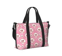 Cute Cartoon Poodle Dog Print Travel Duffle Bags for Women, Personal Item Overnight Weekender Sport Carry On Gym Bag for Men Women