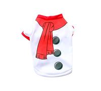 Cute Cartoon Printed Pullover T Shirt for Dogs - Soft Comfortable Christmas Apparel for - Ideal Spring and Autumn Outfit - Perfect for Celebrating Festive Seasons (White, M)