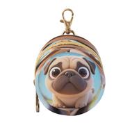 Cute Cartoon Pug Baby Pacifier Holder with Zipper and Clip Wristlet Wallet Key Holder, Neutral Baby Items contenedor para chupones de Bebes