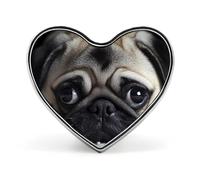 Cute Cartoon Pug Dog Heart Badge Funny Lapel Pins Personalized Button Brooch Pin for Clothing Bag Accessories