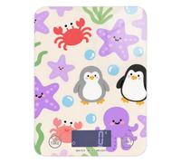 Cute Cartoon Purple Starfish Penguin Calorie Counting mini Food Scale 11lb/0.18oz, 5kg/5g LCD Display Small Scales Digital gram and oz with 4 Unit for Cooking Dieting Weight Loss bascula