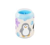 Cute Cartoon Purple Starfish Penguin Reusable Pet Foot Washer with Silicone Brush Soft Feet Bathing Brush for Small Medium Dogs & Cat Breeds