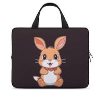 Cute Cartoon Rabbit Laptop Sleeve Ultra-Thin, Lightweight & Waterproof 17inch Laptop Bags, Durable Neoprene Material, Portable Protective Computer Bag with Hand Strap