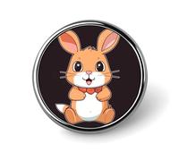 Cute Cartoon Rabbit Round Badge Cute Brooch Hats Jackets Decor Personalized Lapel Pin Clothing Jewelry Accessories for Wedding Party Gift