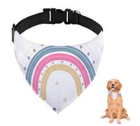 Cute Cartoon Rainbow Dog Bandana with Adjustable Strap D Ring Dog Scarf Pet Bibs Triangle Bandanas for Dogs Accessories Puppy Dogs Cats Decor Machine Washable