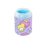 Cute Cartoon Rainbow Star Purple Peach Reusable Pet Foot Cleaner with Soft Massage Brush Pets Grooming Supplies for Small Medium Dogs & Cat Breeds