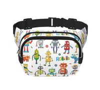 Cute Cartoon Robots Fanny Pack Belt Bag for Women and Men, Fashionable Waist Pack for Traveling, Hiking