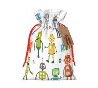 Cute Cartoon Robots Print Drawstring Gift Bag,Reusable Sachets,Party Favors,Wedding,Festival,Birthday