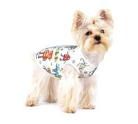 Cute Cartoon Robots Print Small Dog Clothes Pet Vest, Soft Cotton Sleeveless T-Shirts Breathable Pet Tank Top Apparel For Puppies And Cats