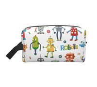 Cute Cartoon Robots Print Spacious Capacity Cosmetic Bag for Women,Toiletry Bag for Men Travel Toiletry Bag,